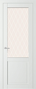 Товар Межкомнатная дверь Х-КО Стекло Ромб Эмалит Белый