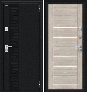 Товар Дверь Браво Thermo Техно Декор-2 Букле черное/Cappuccino Veralinga DIS006771